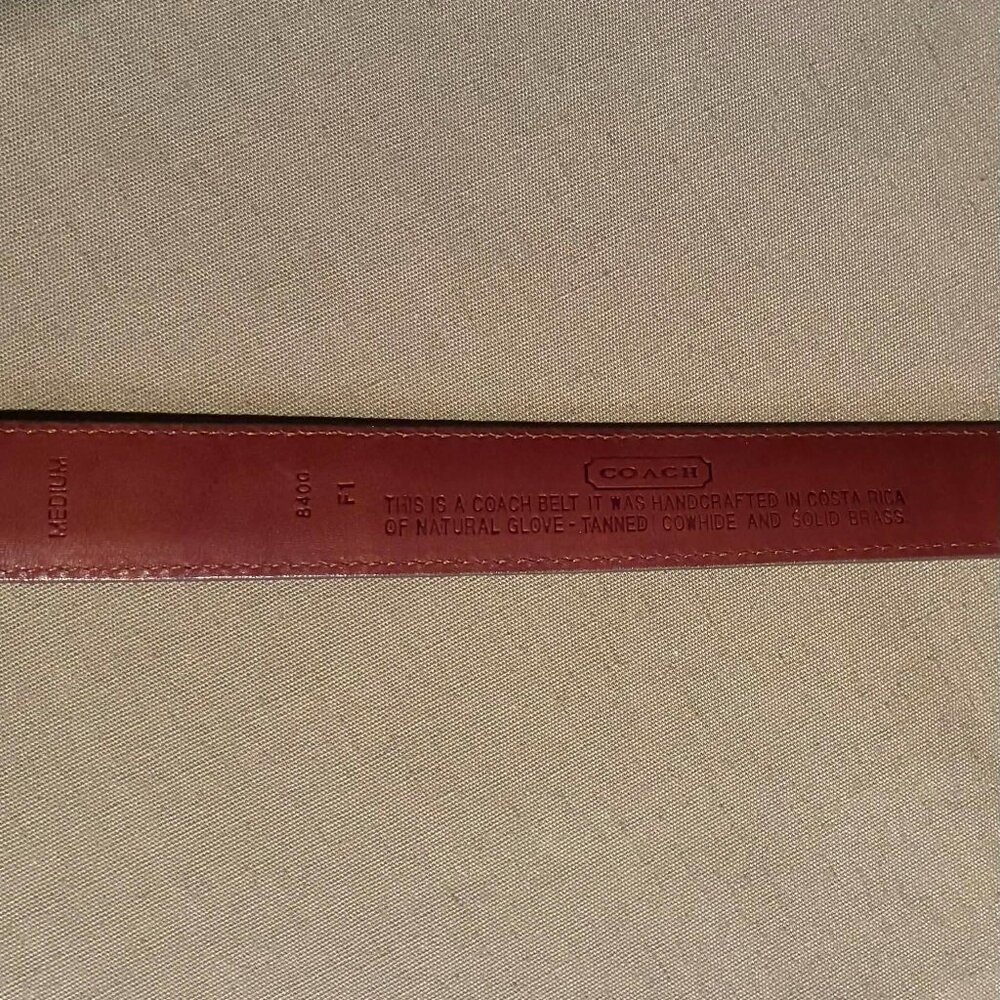 Coach Brown Leather Belt with Gold Buckle - Picture 4 of 5